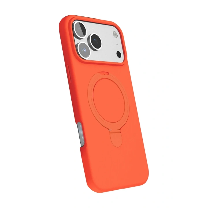 Mey İthalat®   iPhone 17 Pro Regal Magsafe Standlı Kapak - Turuncu