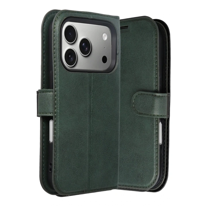 Mey İthalat®   iPhone 17 Pro Trend S Plus Kapaklı Kılıf - Yeşil