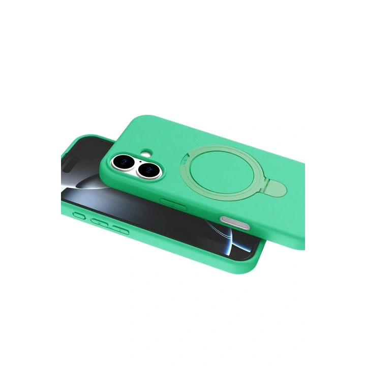 Mey İthalat®   iPhone 17 Regal Magsafe Standlı Kapak - Yeşil