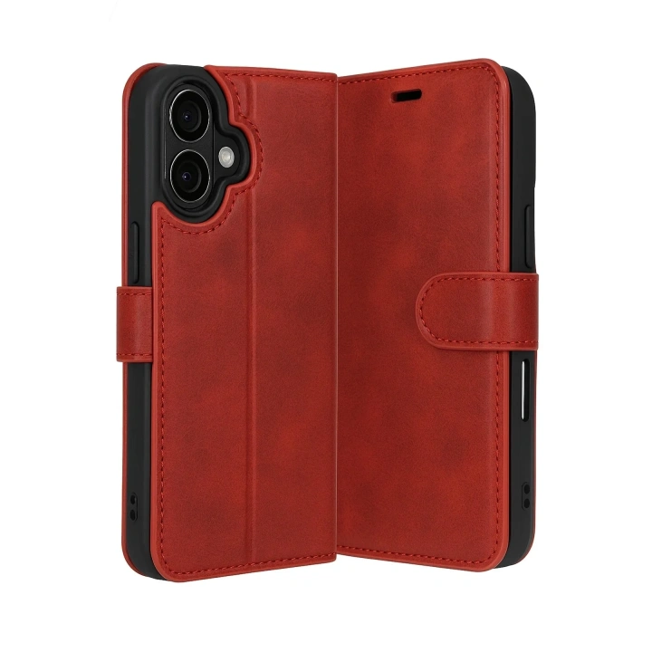 Mey İthalat®   iPhone 17 Trend S Plus Kapaklı Kılıf - Kırmızı