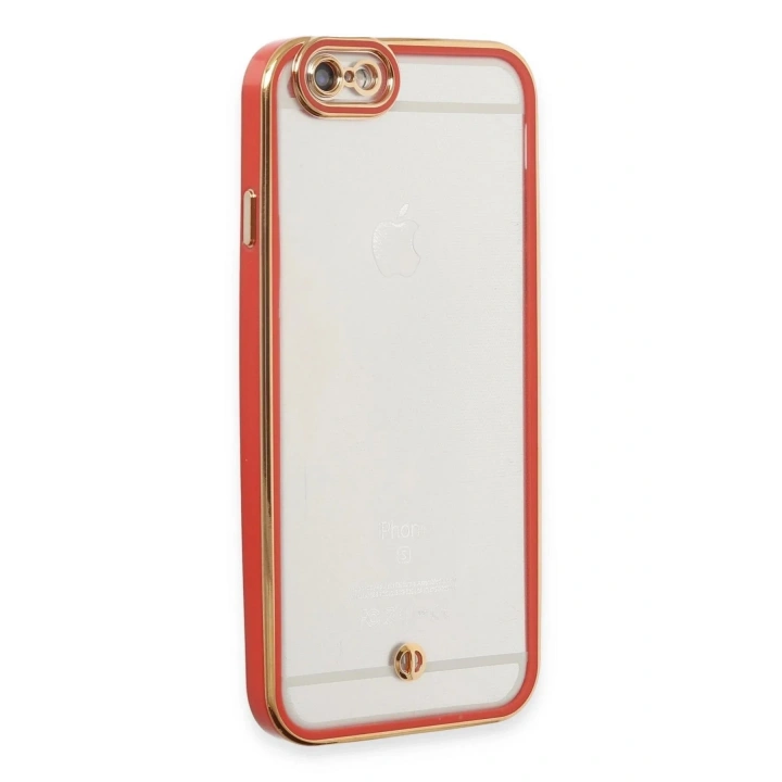 Mey İthalat®  iPhone 6 Kılıf Liva Lens Silikon - Kırmızı