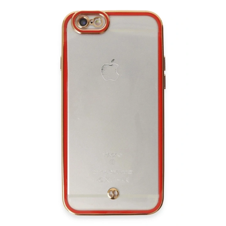 Mey İthalat®  iPhone 6 Kılıf Liva Lens Silikon - Kırmızı