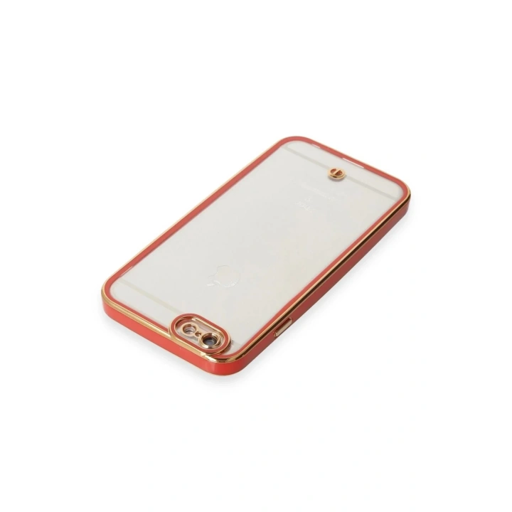 Mey İthalat®  iPhone 6 Kılıf Liva Lens Silikon - Kırmızı