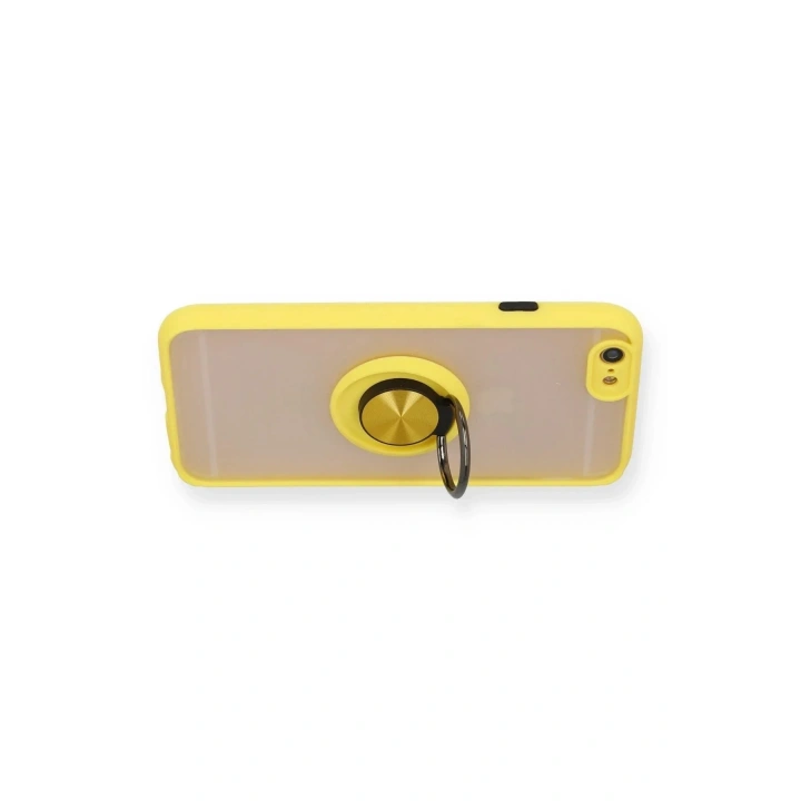 Mey İthalat®  iPhone 6 Kılıf Montreal Yüzüklü Silikon Kapak - Sarı