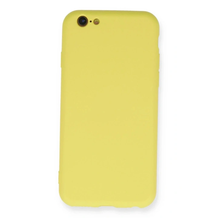 Mey İthalat®  iPhone 6 Kılıf Nano içi Kadife Silikon - Sarı