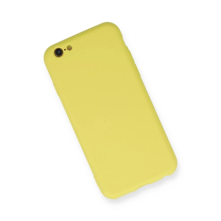 Mey İthalat®  iPhone 6 Kılıf Nano içi Kadife Silikon - Sarı