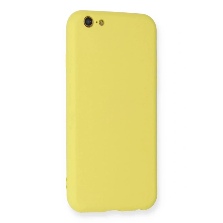 Mey İthalat®  iPhone 6 Kılıf Nano içi Kadife Silikon - Sarı