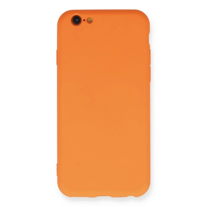Mey İthalat®  iPhone 6 Kılıf Nano içi Kadife Silikon - Turuncu