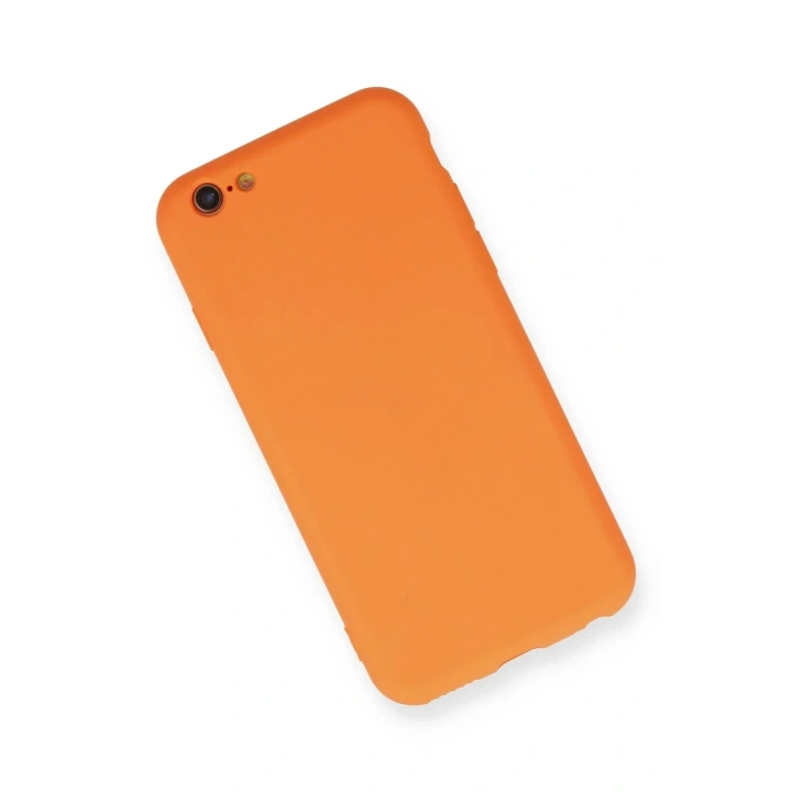 Mey İthalat®  iPhone 6 Kılıf Nano içi Kadife Silikon - Turuncu