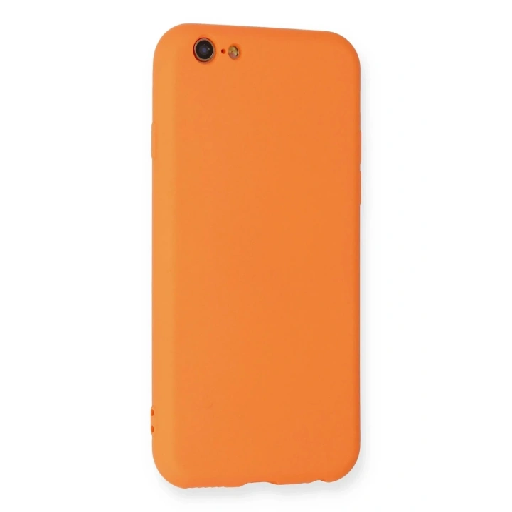 Mey İthalat®  iPhone 6 Kılıf Nano içi Kadife Silikon - Turuncu