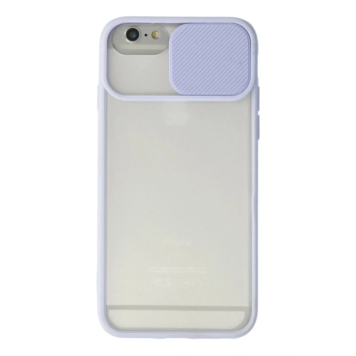 Mey İthalat®  iPhone 6 Kılıf Palm Buzlu Kamera Sürgülü Silikon - Lila