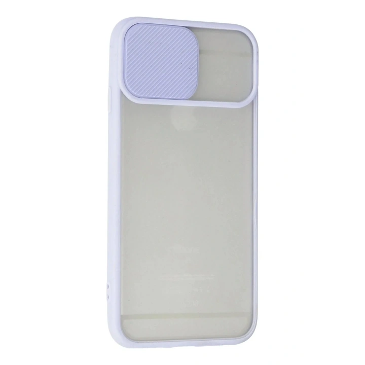 Mey İthalat®  iPhone 6 Kılıf Palm Buzlu Kamera Sürgülü Silikon - Lila