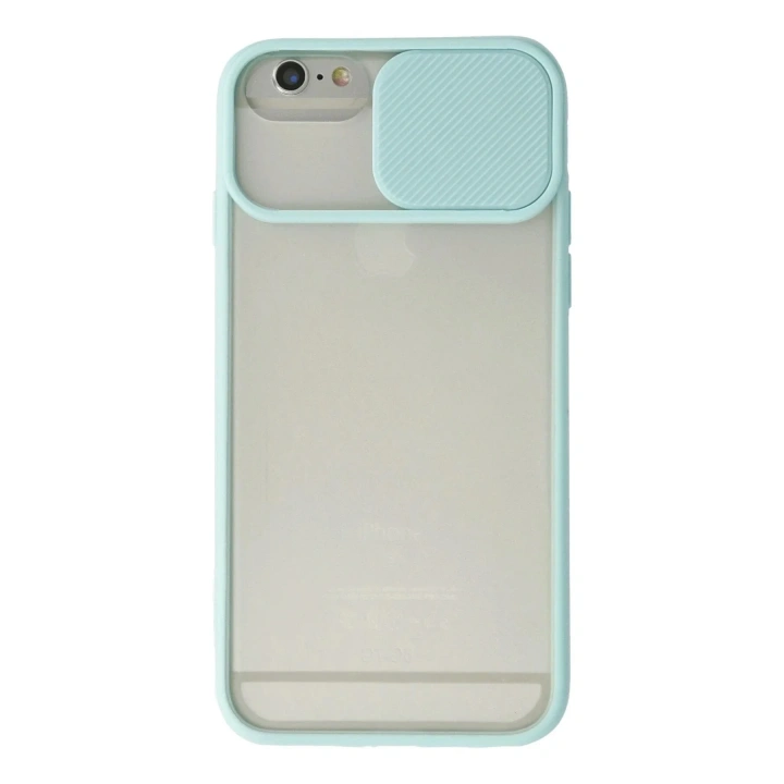 Mey İthalat®  iPhone 6 Kılıf Palm Buzlu Kamera Sürgülü Silikon - Turkuaz
