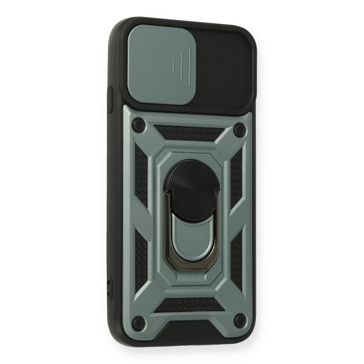 Mey İthalat®  iPhone 6 Kılıf Pars Lens Yüzüklü Silikon - Yeşil