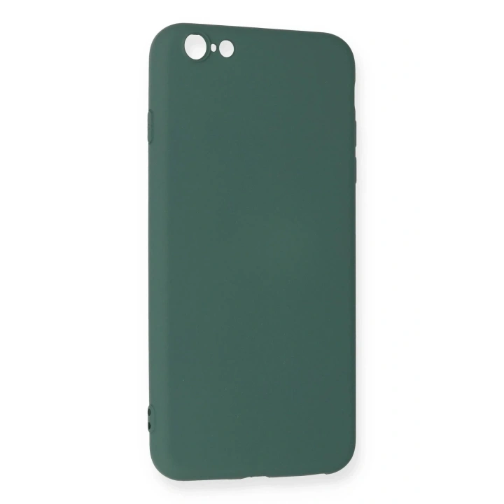 Mey İthalat®  iPhone 6 Plus Kılıf Nano içi Kadife Silikon - Koyu Yeşil