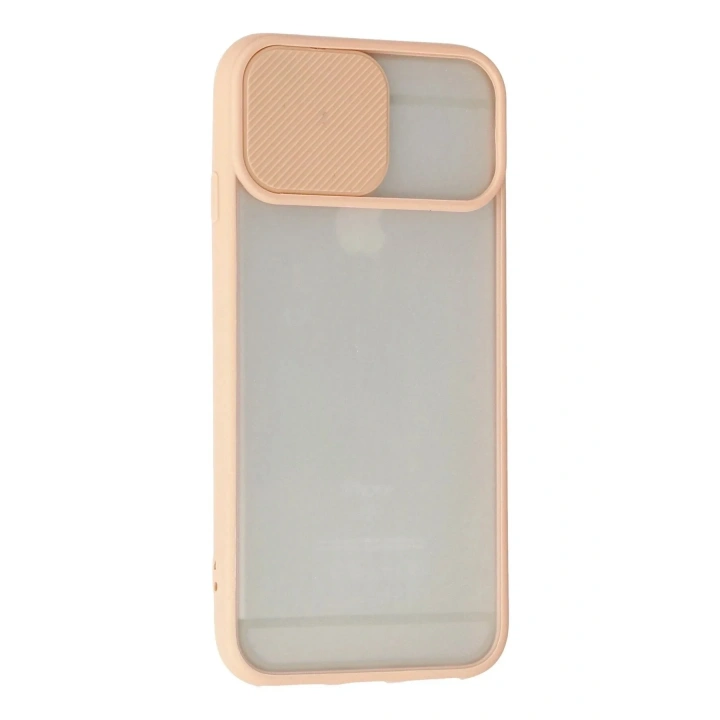 Mey İthalat®  iPhone 6 Plus Kılıf Palm Buzlu Kamera Sürgülü Silikon - Pembe