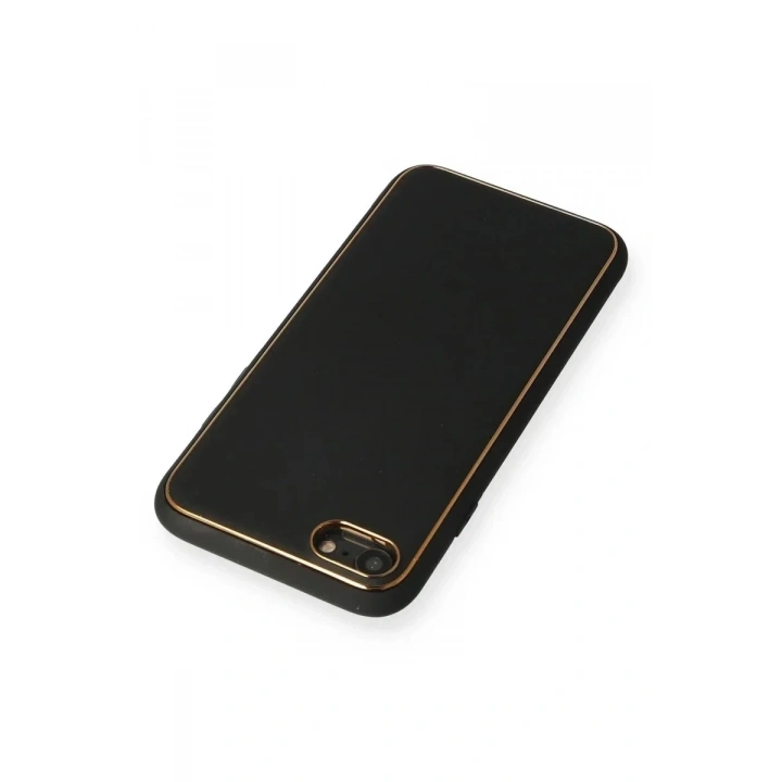 Mey İthalat®  iPhone 7 Kılıf Coco Deri Silikon Kapak - Siyah