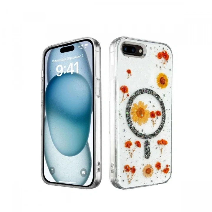 Mey İthalat®  iPhone 7 Kılıf Daisy Simli Magsafe Kapak - Siyah