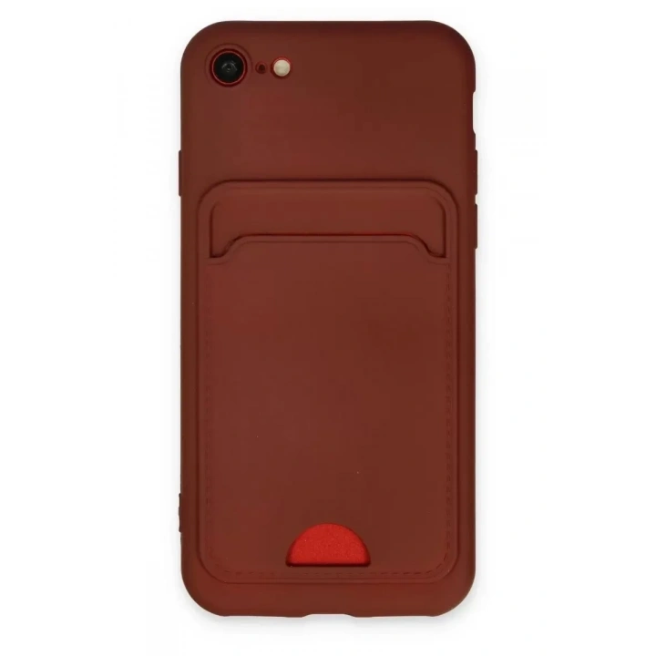 Mey İthalat®   iPhone 7 Kılıf Kelvin Kartvizitli Silikon - Bordo