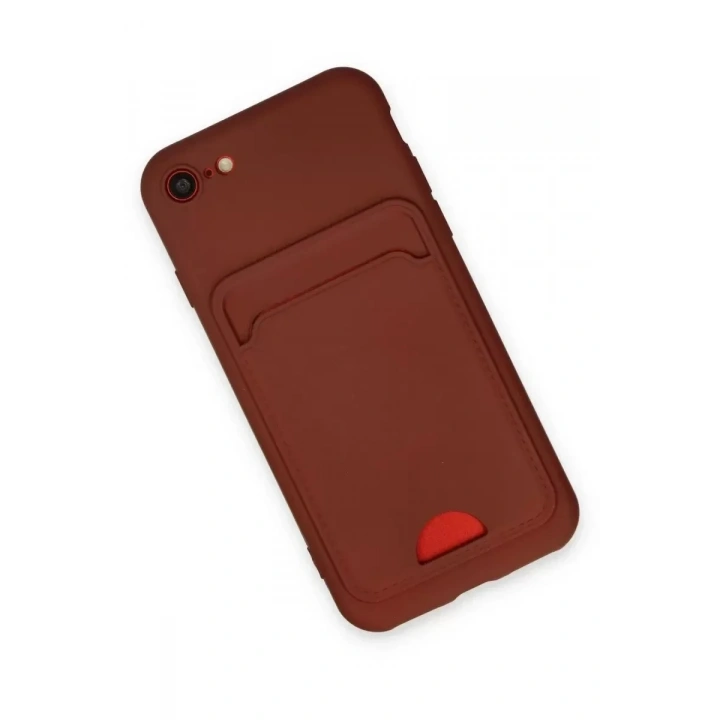 Mey İthalat®   iPhone 7 Kılıf Kelvin Kartvizitli Silikon - Bordo