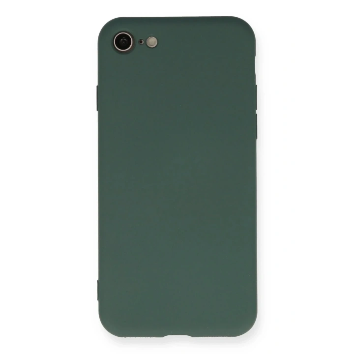 Mey İthalat®  iPhone 7 Kılıf Nano içi Kadife Silikon - Koyu Yeşil