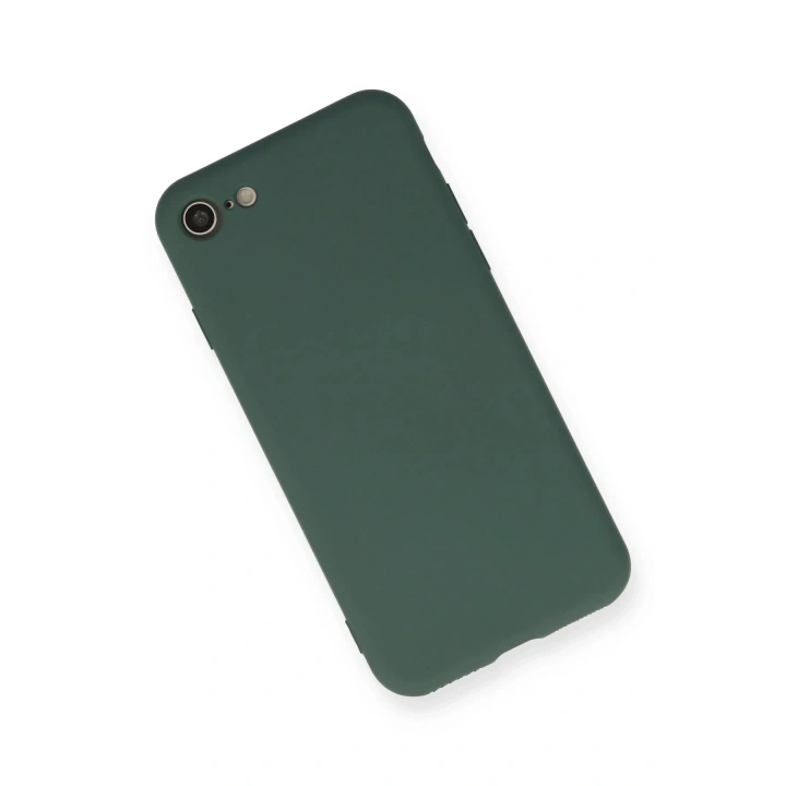Mey İthalat®  iPhone 7 Kılıf Nano içi Kadife Silikon - Koyu Yeşil