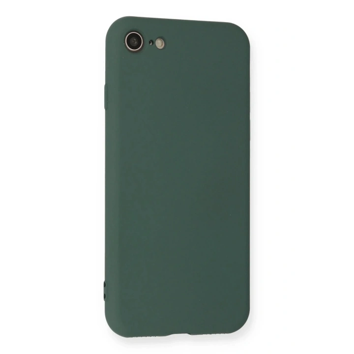 Mey İthalat®  iPhone 7 Kılıf Nano içi Kadife Silikon - Koyu Yeşil