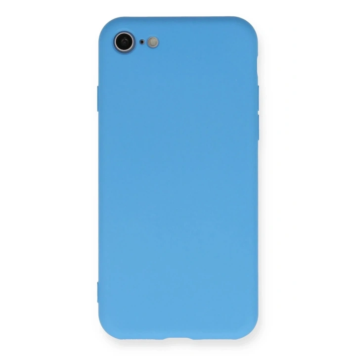 Mey İthalat®  iPhone 7 Kılıf Nano içi Kadife Silikon - Mavi