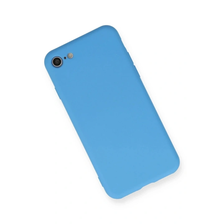 Mey İthalat®  iPhone 7 Kılıf Nano içi Kadife Silikon - Mavi