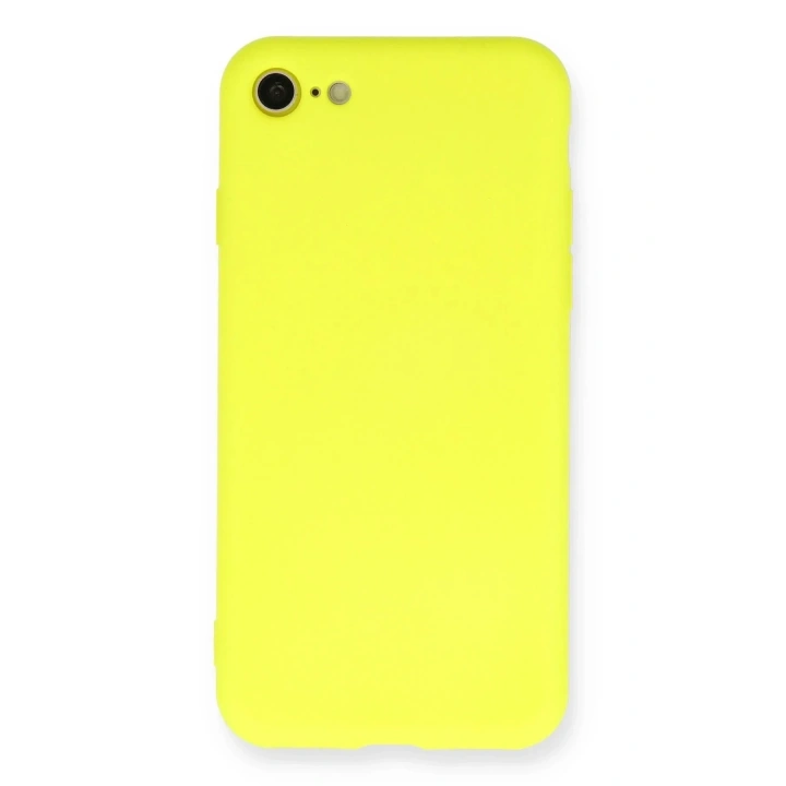 Mey İthalat®  iPhone 7 Kılıf Nano içi Kadife Silikon - Sarı