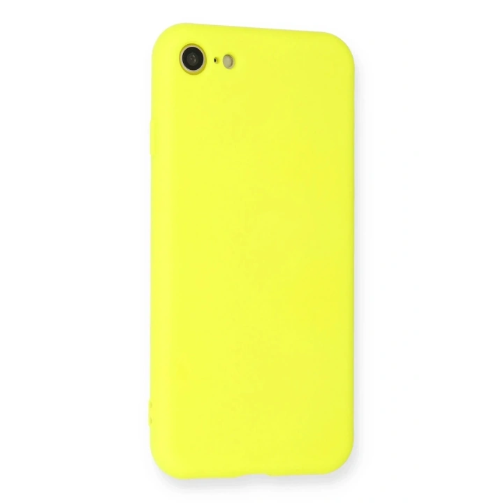 Mey İthalat®  iPhone 7 Kılıf Nano içi Kadife Silikon - Sarı
