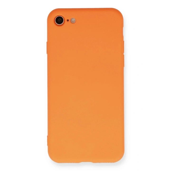 Mey İthalat®  iPhone 7 Kılıf Nano içi Kadife Silikon - Turuncu