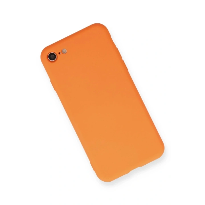 Mey İthalat®  iPhone 7 Kılıf Nano içi Kadife Silikon - Turuncu