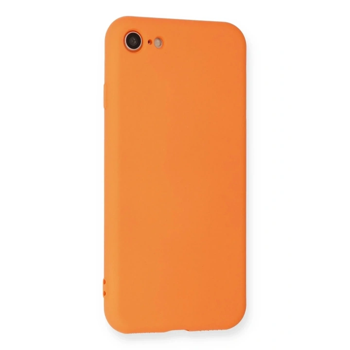 Mey İthalat®  iPhone 7 Kılıf Nano içi Kadife Silikon - Turuncu