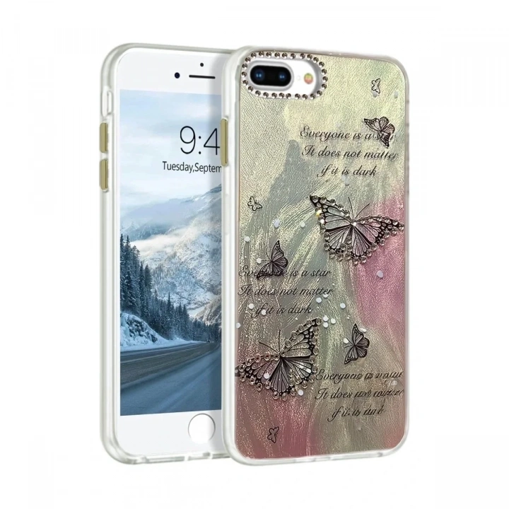 Mey İthalat®  iPhone 7 Plus Kılıf Blade Aynalı Desenli Kapak - Desen 6