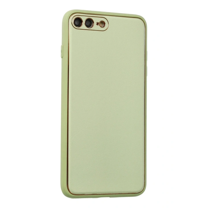 Mey İthalat®  iPhone 7 Plus Kılıf Coco Deri Silikon Kapak - Açık Yeşil