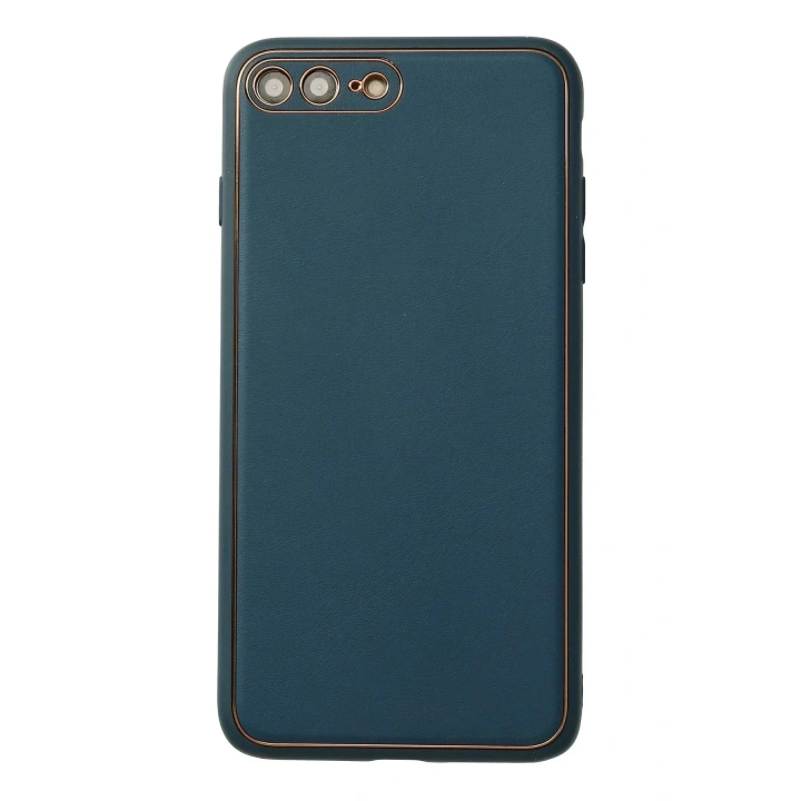 Mey İthalat®  iPhone 7 Plus Kılıf Coco Deri Silikon Kapak - Mavi