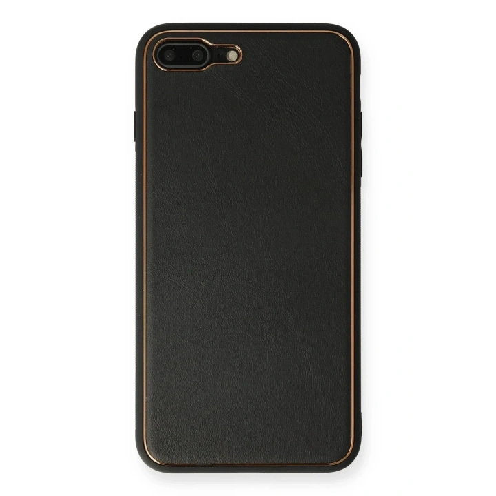 Mey İthalat®  iPhone 7 Plus Kılıf Coco Deri Silikon Kapak - Siyah