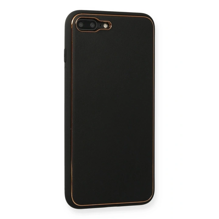 Mey İthalat®  iPhone 7 Plus Kılıf Coco Deri Silikon Kapak - Siyah