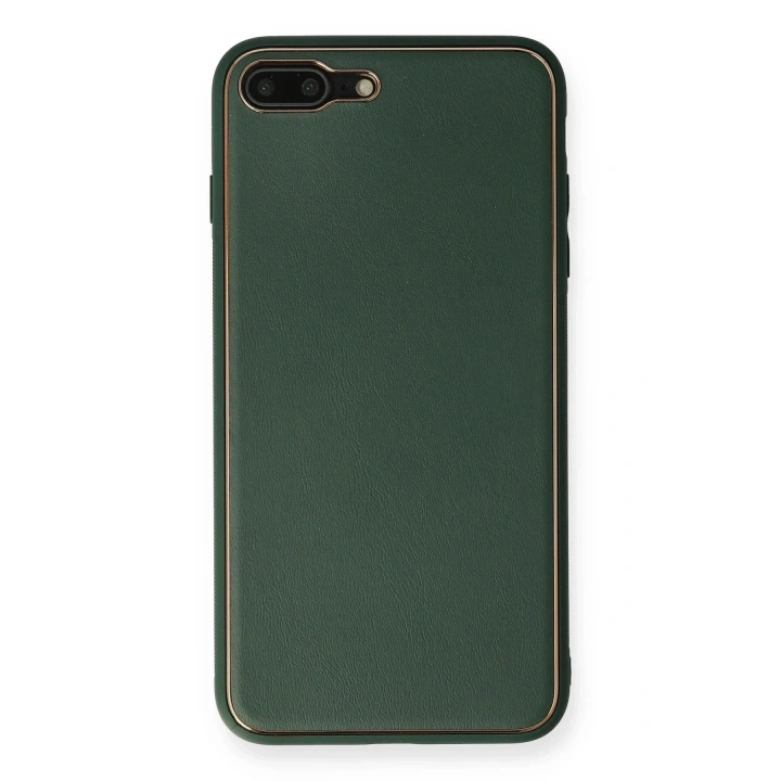 Mey İthalat®  iPhone 7 Plus Kılıf Coco Deri Silikon Kapak - Yeşil