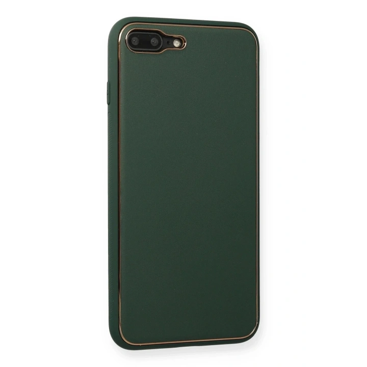 Mey İthalat®  iPhone 7 Plus Kılıf Coco Deri Silikon Kapak - Yeşil