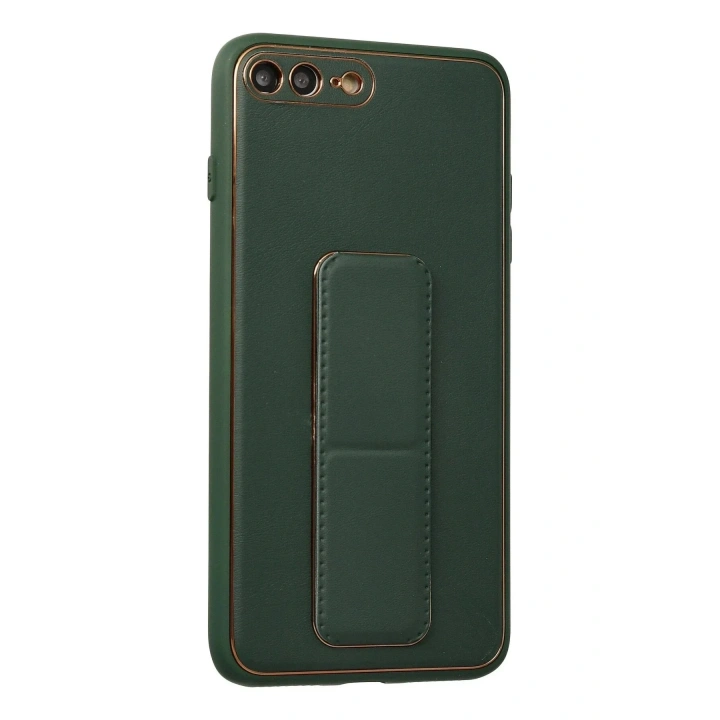 Mey İthalat®  iPhone 7 Plus Kılıf Coco Deri Standlı Kapak - Yeşil