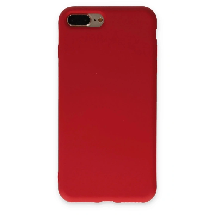 Mey İthalat®  iPhone 7 Plus Kılıf Nano içi Kadife Silikon - Kırmızı