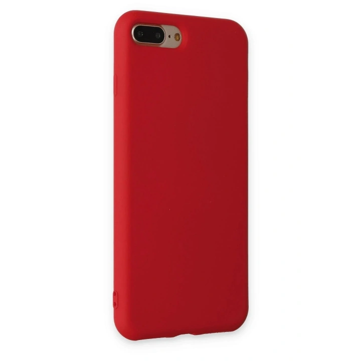 Mey İthalat®  iPhone 7 Plus Kılıf Nano içi Kadife Silikon - Kırmızı
