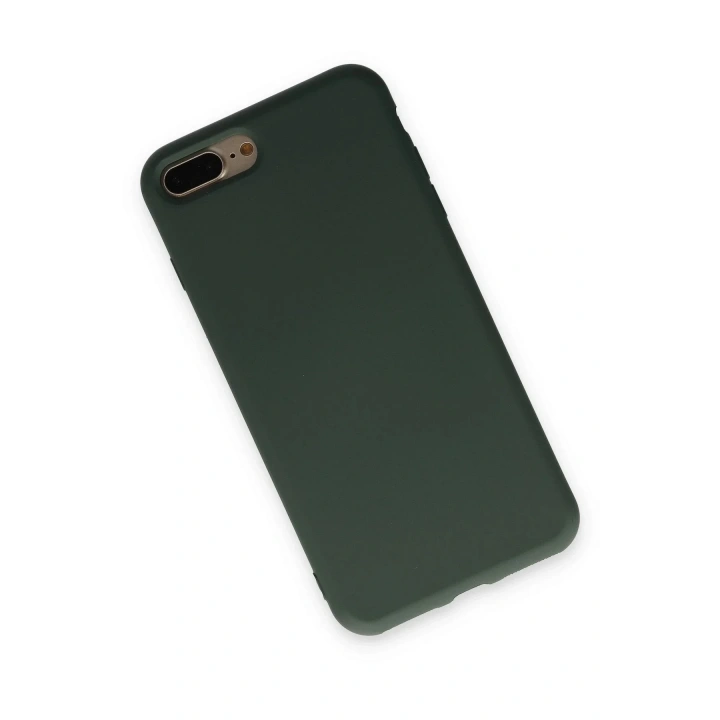 Mey İthalat®  iPhone 7 Plus Kılıf Nano içi Kadife Silikon - Koyu Yeşil