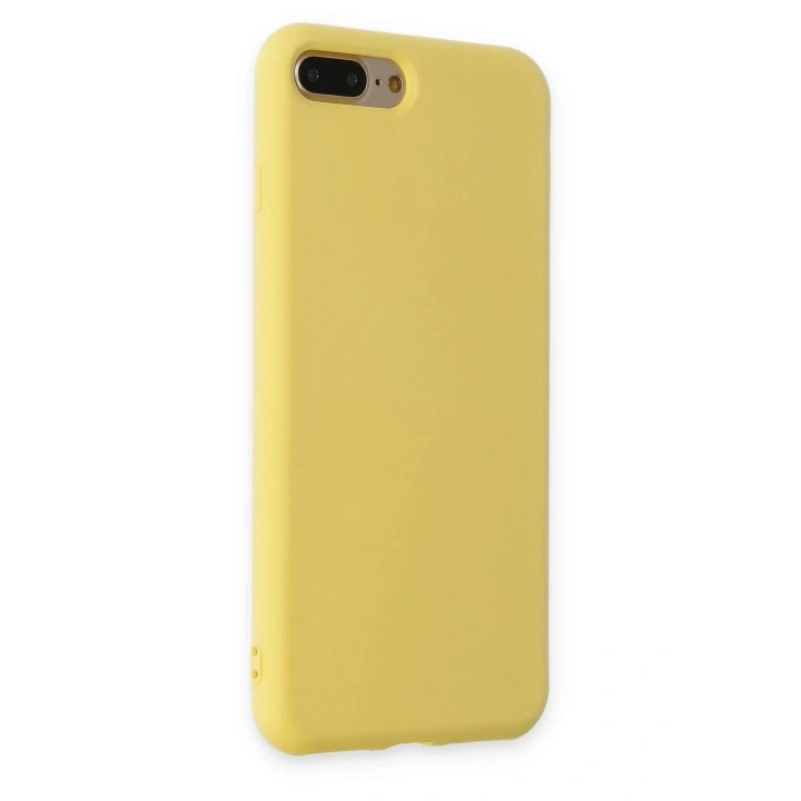 Mey İthalat®  iPhone 7 Plus Kılıf Nano içi Kadife Silikon - Sarı