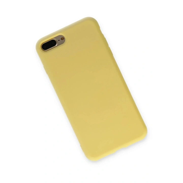 Mey İthalat®  iPhone 7 Plus Kılıf Nano içi Kadife Silikon - Sarı