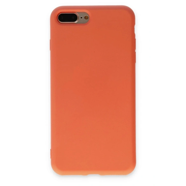 Mey İthalat®  iPhone 7 Plus Kılıf Nano içi Kadife Silikon - Turuncu