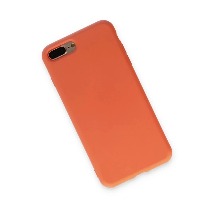 Mey İthalat®  iPhone 7 Plus Kılıf Nano içi Kadife Silikon - Turuncu