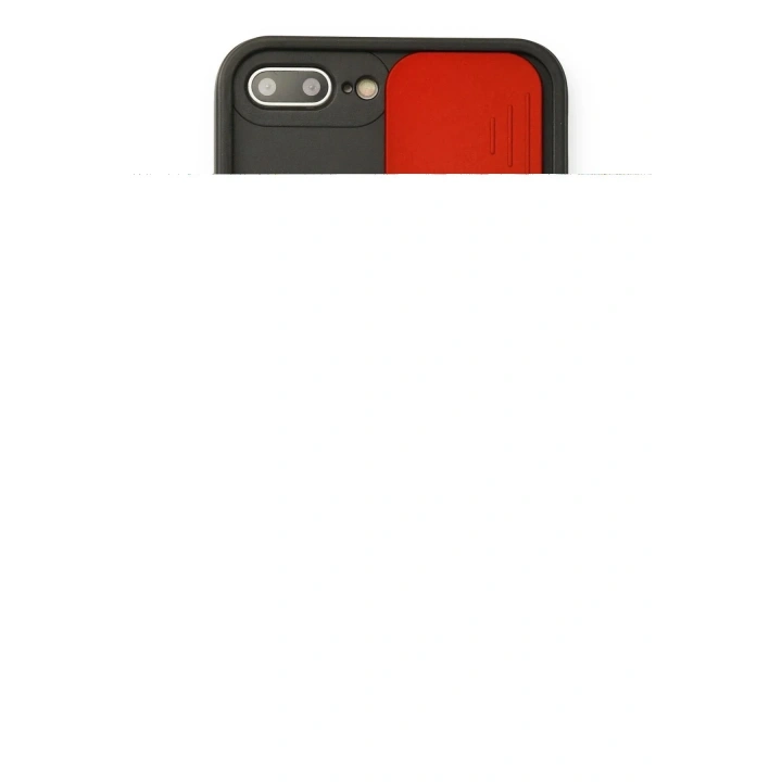Mey İthalat®  iPhone 7 Plus Kılıf Pars Lens Yüzüklü Silikon - Kırmızı